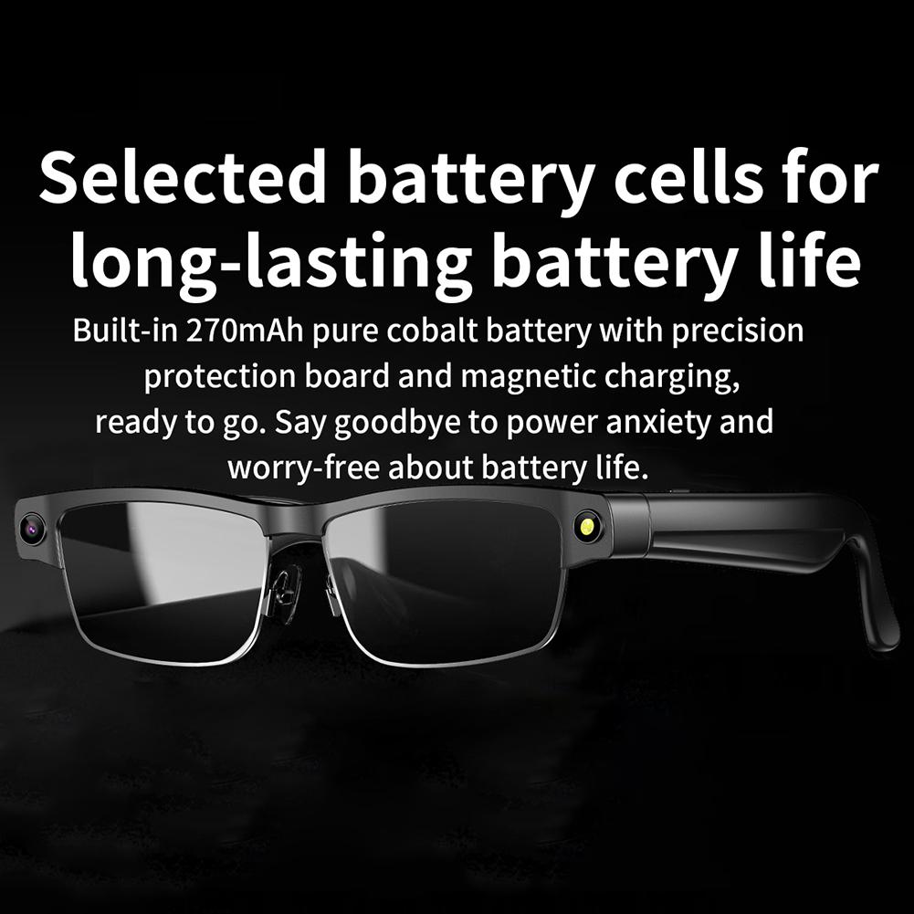 AI Smart Glasses Voice Assistant Translation Glasses Built-in Mic & Speakers Camera Glasses for Travel Meetings Business Use