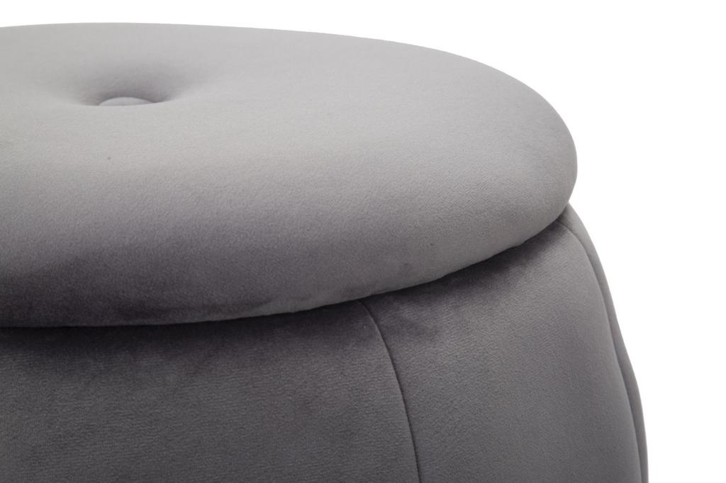 Hocker Aufbewahrung Paris Grau Silber Cm Ø 43X43