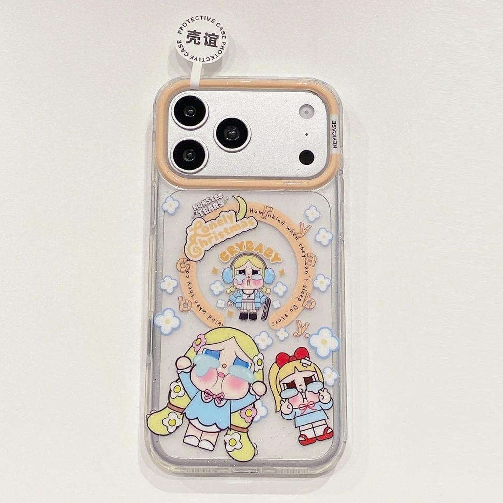 iPhone11Pro Colorful Glitter Magnetic Mobile Phone Case Crying Baby Apple 11 Crayon Small New Protective Cover Flower