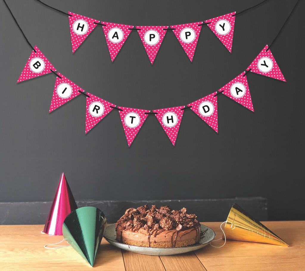 Inkdotpot Birthday Party Decorations Happy Birthday Party Garland Baby Girls Polka Dot Pennant Banner