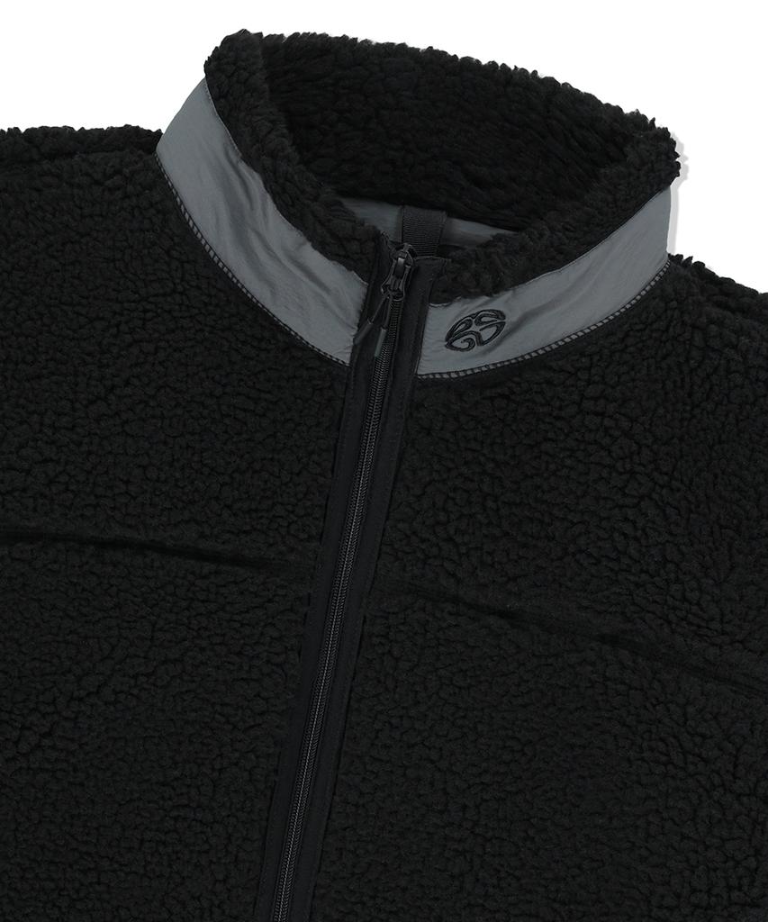 Mahagrid Curved Sherpa Fleece Jacket Black(Mg2Efmj230A)