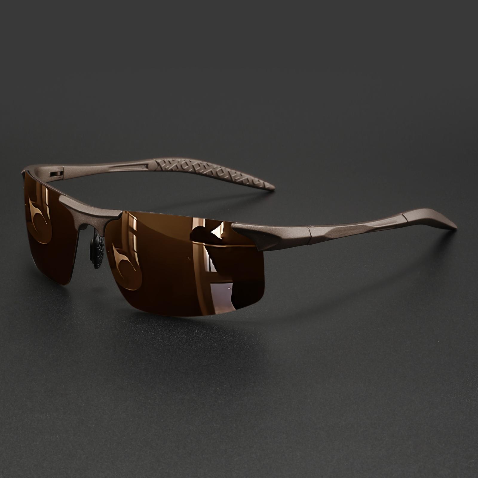 Classic Colorful Semi-Rimless Outdoor Polarized Sunglasses - Spring Hinge, UV400 for Driving, Fishing & Daily Use