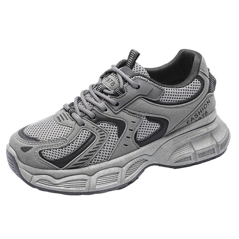 Sports dad shoes girl 2025 spring and autumn new versatile student Korean version thick-soled heightening casual breathable running shoes