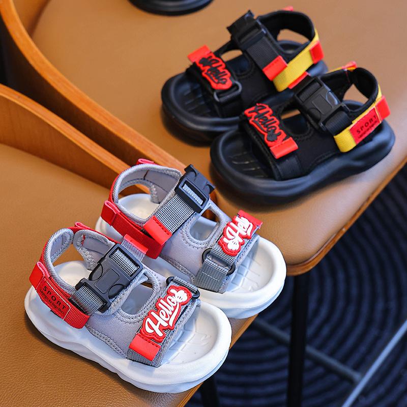 Children's Sandals for Boys New Summer Soft-soled Anti-Slip Velcro Beach Shoes for Boys, Boys, Kids, Middle-Aged and Adults