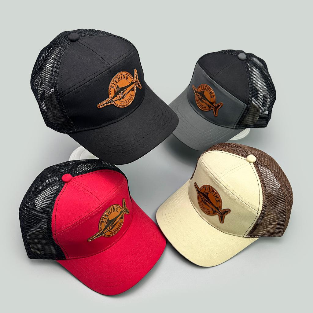 American Hardtop Patch Fishing Mesh Baseball Cap Men'S And Women'S Sunshade Hardtop Color Matching Outdoor Truck Hat