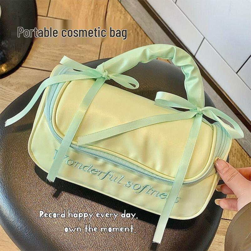 

Водонепроницаемая девчачья сумка для макияжа и туалетных принадлежностей с бантом для путешествий – Большая вместимость Large [27*20*27.5]