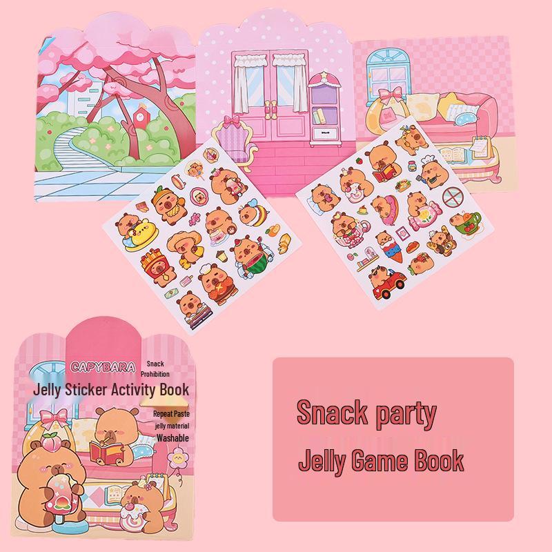 Capybara Gelee Sticker Ruhiges Buch: DIY Kreatives Früherziehungs-Puzzle für Kinder