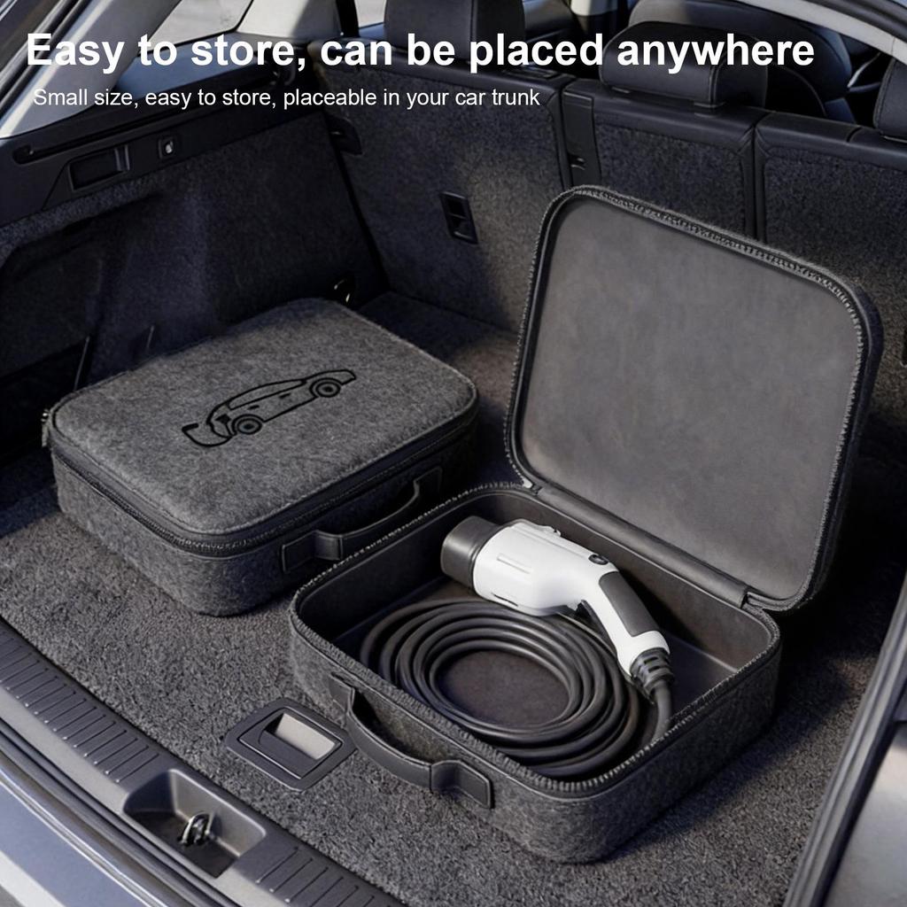 Electric Car Charger Plugs Storage Portable Carry Bag Waterproof And Shockproof Auto EV Charging Jumper Organizer Storage Bag
