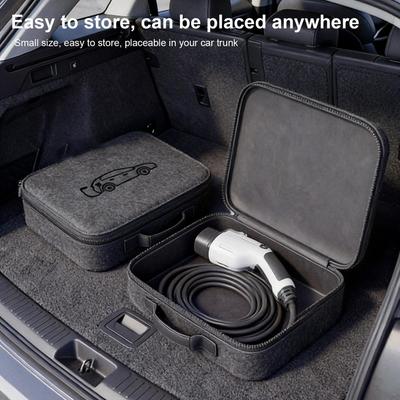Electric Car Charger Plugs Storage Portable Carry Bag Waterproof And Shockproof Auto EV Charging Jumper Organizer Storage Bag