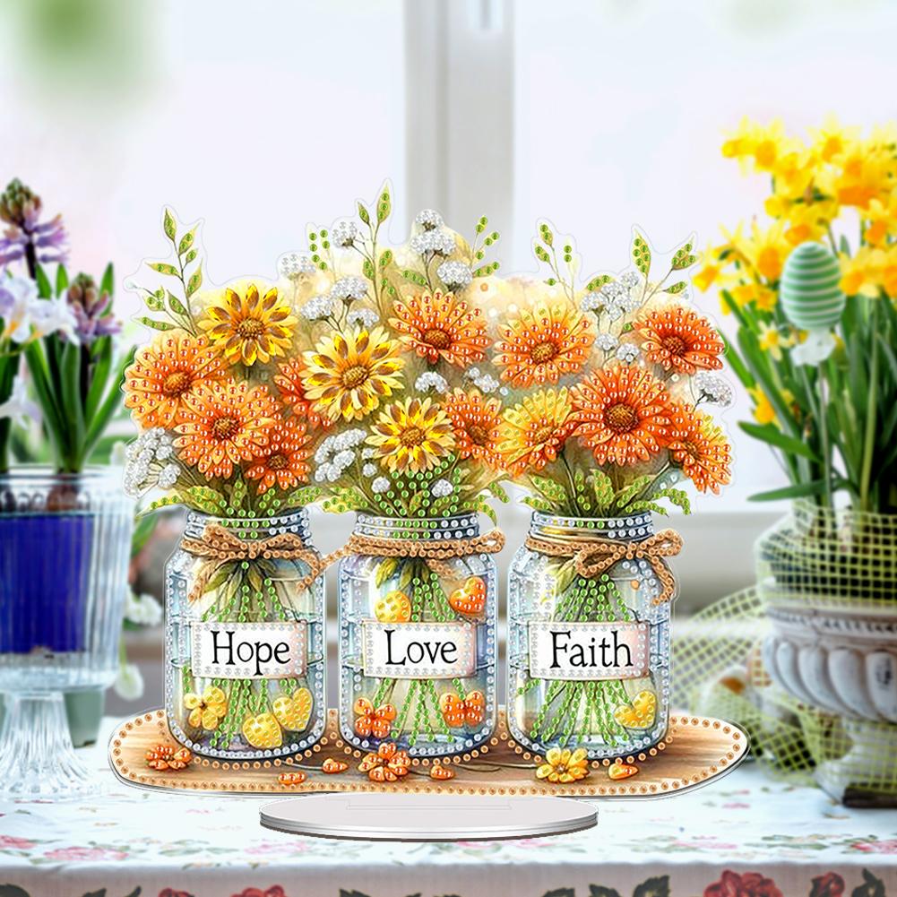 

Acrylic Special Shape Flower Pot Table Top Diamond Painting Ornament Kits Diamond Painting Desktop Decors for Home Office Decor United States