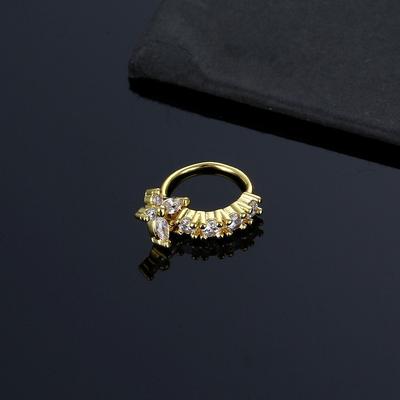 1Pc Inlaid With Stone Nose Ring Adjustable Nose Clip Butterfly Nose Ring Jewelry