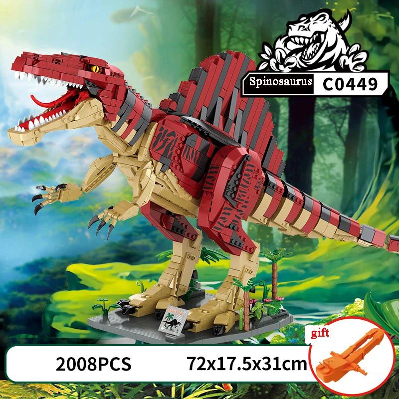 Non-Toxic Moc Jurassic Series Spinosaurus Tyrannosaurus Rex Building Blocks Set Dinosaur Velociraptor Idea Toys For Children Birthday Gift