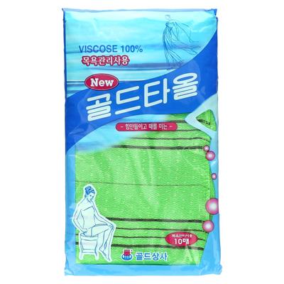 Goldsangsa, toalha esfoliante, verde, pacote com 10