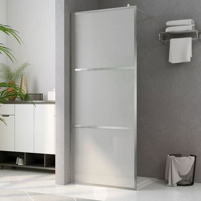 VidaXL Paroi de Douche à l'Italienne Cabine de Douche Cloison de Douche Salle de Bain Maison Intérieur Verre ESG Dépoli 146647
