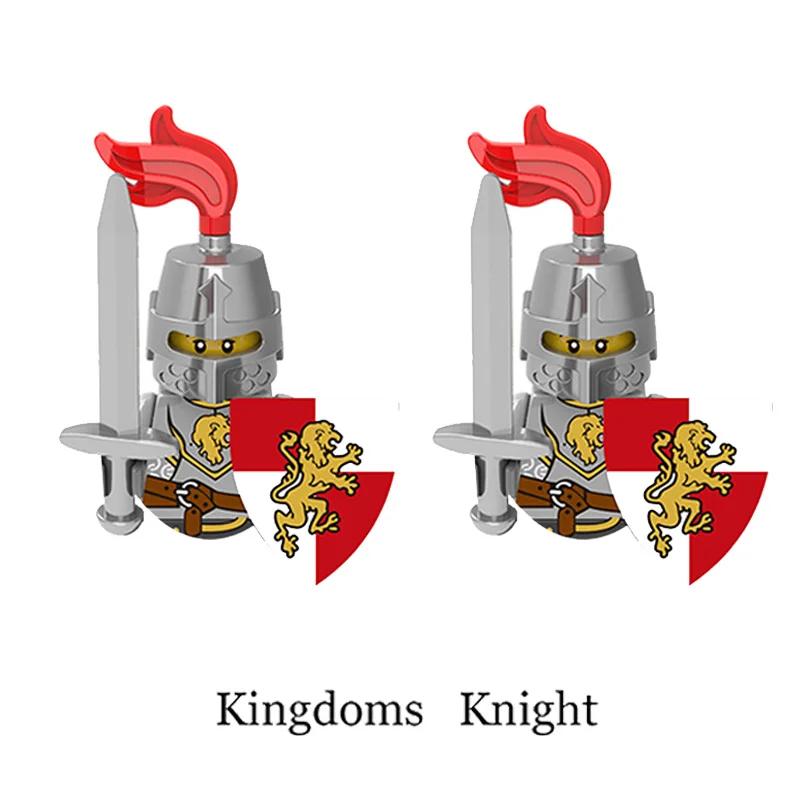 Medieval Knight Armored Troops Ancient Army Soldiers Mini Weapon Equipment Flag Model Building Blocks Kids Toys Birthday Gifts