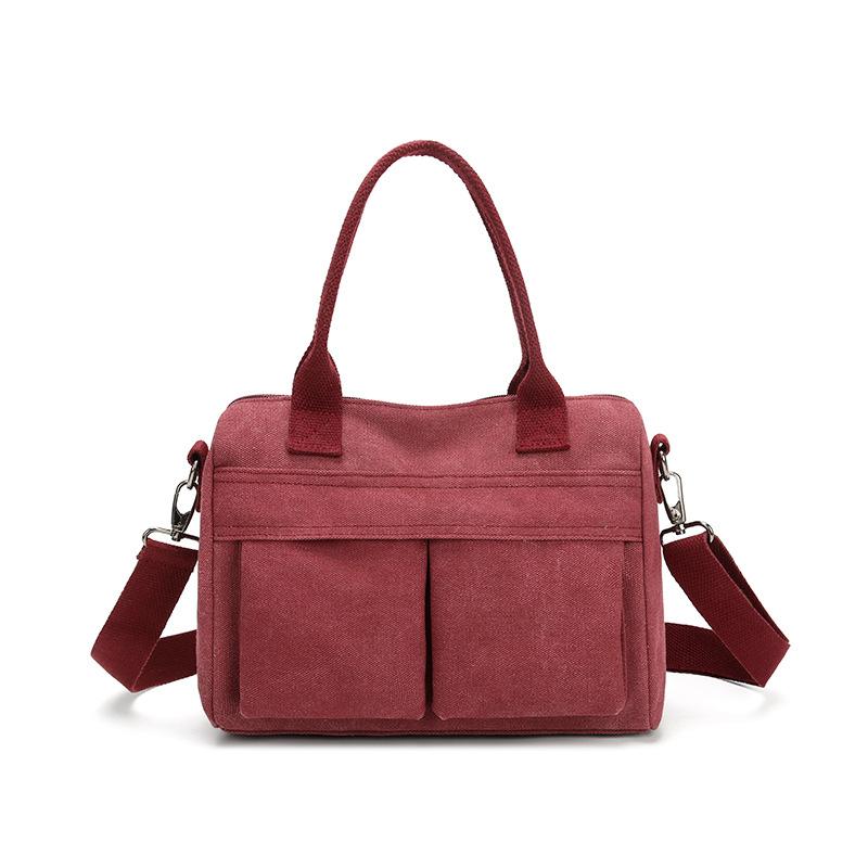 

Женская сумка Легкая сумка через плечо Холщовая сумка Большая вместимость Сумка через плечо красный