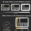 Bathroom Mirror with LED Lighting, Anti-Fog Pad, 3 Adjustable Colors, Clock, 600 x 800 mm, Silver
