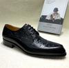 Große Größe Formelle Derby-Schuhe Herrenmode Straußenmuster Schnürschuhe Herrenschuhe Einfarbige Business Casual Schuhe