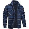 Chaquetas de algodón a cuadros de invierno para hombre, chaqueta de franela con forro acolchado y manga larga, abrigos multibolsillos para exteriores, abrigos de senderismo, tops