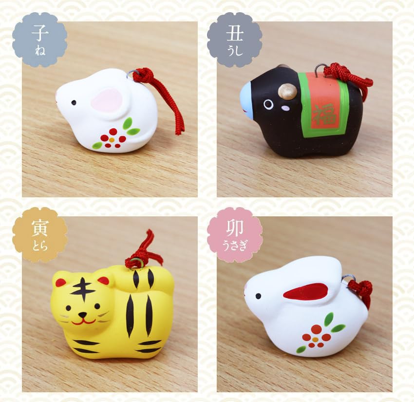 Osaka Choseido Zodiac Figurine New Year Decoration Decorated Every Year Zodiac Pottery Original Wooden Tag Free Bonus Snake Snake Snake Earth Bell