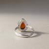Red Carnelian Pear Statement Ring, 925 Sterling Silver Jewelry, Minimalist Handmade Boho Gemstone Ring