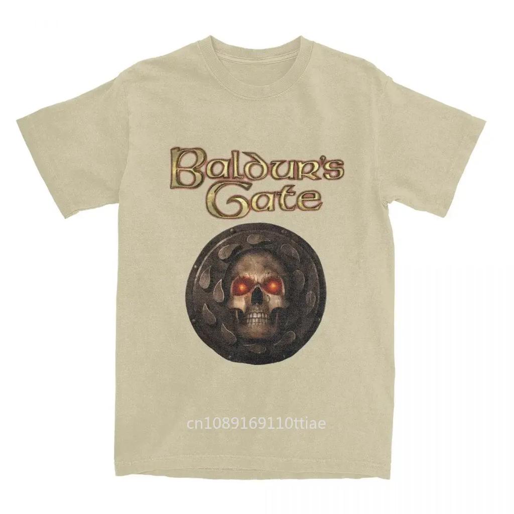 Funny Baldur's Gate Astarion Vampire Skull T-Shirts for Men Crewneck Pure Cotton T Shirt Gothic Short Sleeve Tee Shirt Tops