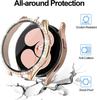 LUJING Glass+Case for Samsung Galaxy Watch 4 44mm 40mm Accessories Bling Diamond PC Bumper Shell +Screen Protector Galaxy Watch4 Cover
