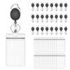 ENN LLC ID Card PVC Name Tag 60cm Retractable Key Set of 25 Reel-Style Holder, Clip, Reel, (Vertical)