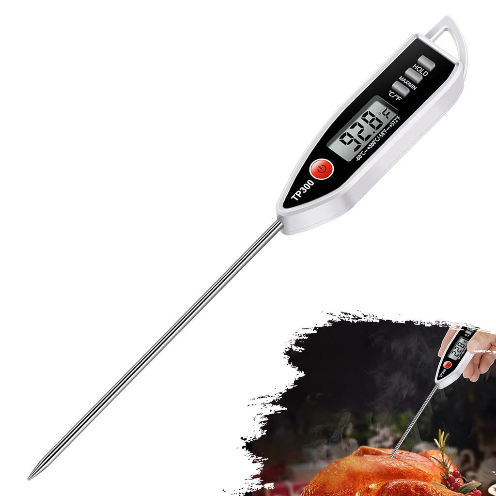1PCS Kitchen Food Thermometer: Fast Temperature Measurement, High Accuracy, Foldable Design (Battery Included)