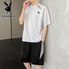 PLAYBOY Men's Summer T-shirt & Capris Casual Set