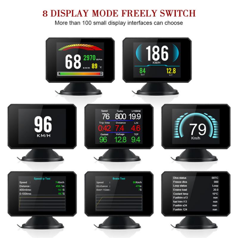 Trip Computer Hud Obd2 Gauge Speed Voltage Meter Fuel Water Temp Universal Car