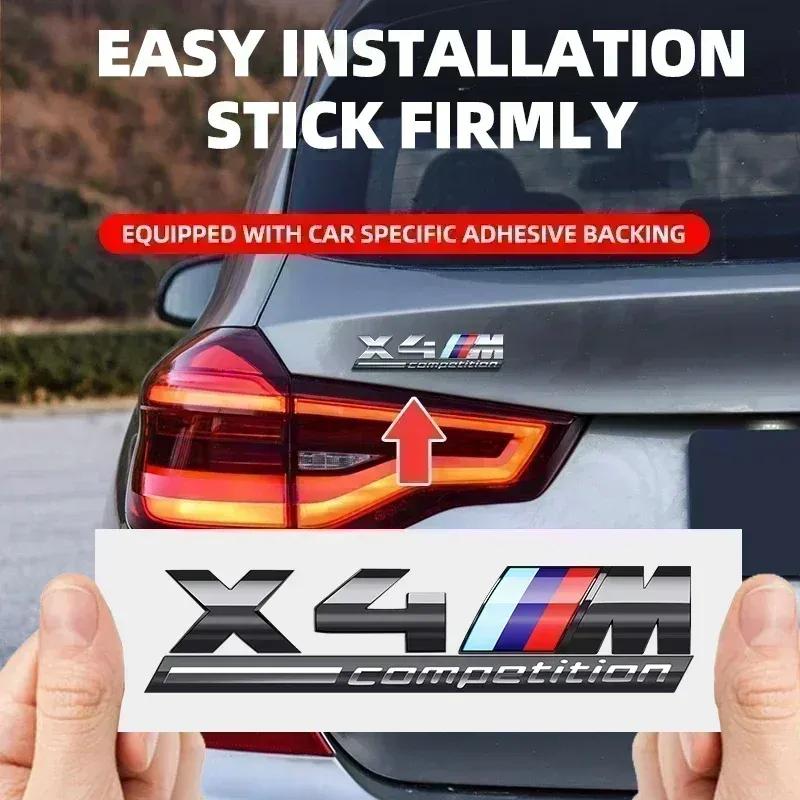 ABS Chromowa naklejka na tylną klapę bagażnika stylizacja power competition dla BMW M M1 M2 M3 M4 M5 M6 X7M X2M X3M X4M X5M X6M