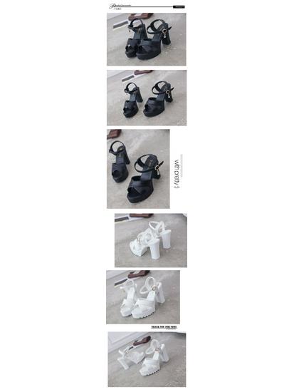 Women's 2024 Summer Rhinestone Buckle Chunky Heel One-Strap Sandals
