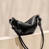 Mrs. Qiao 2025 New Vegetable-Tanned Cowhide Bag Underarm Crossbody Bag Dumpling Bag High-End Quality Soft Leather Crescent Bag