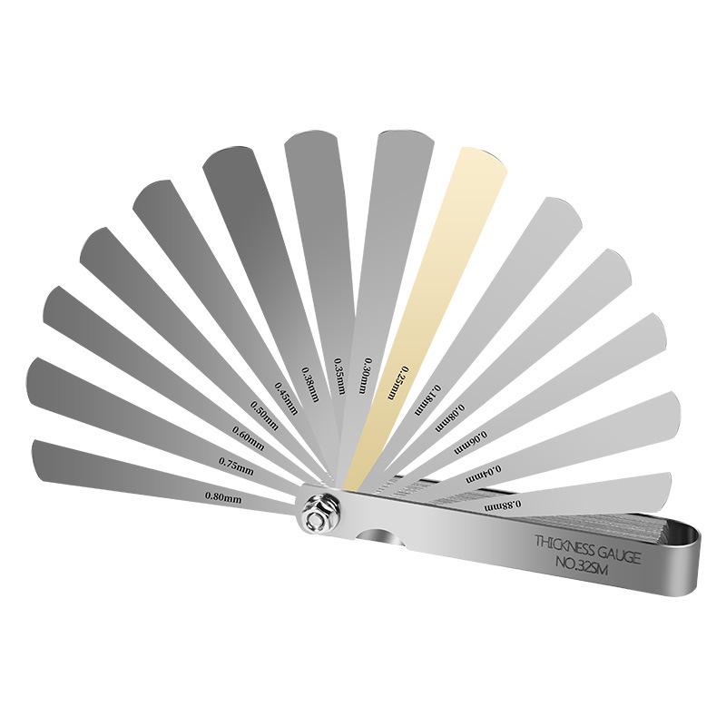 Stainless Steel 32-Piece Feeler Gauge Set with Metric/Imperial Blades (0.04-0.88mm)