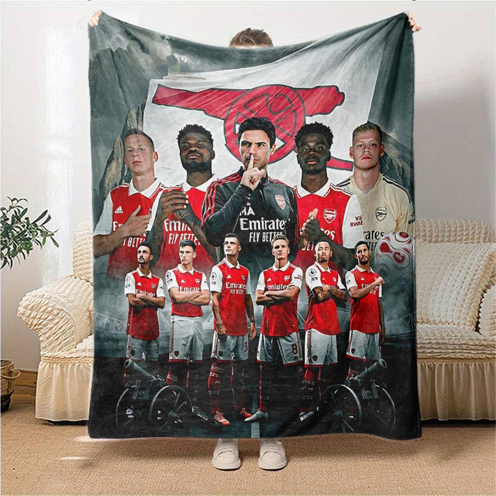 Arsenal Football Club Wappen Decken Flanell Bedruckt Atmungsaktiv Warm Überwurfdecke für Zuhause Büro Bettwäsche 0708a27
