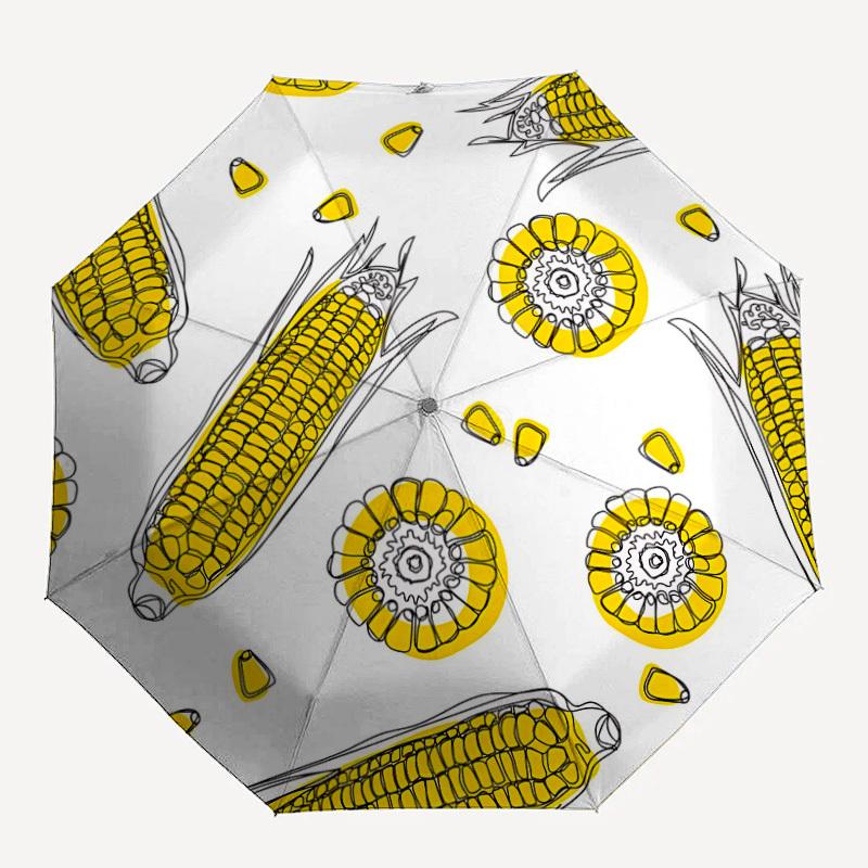 1pc Corn Illustration Automatic Open/Close Umbrella - Compact Travel Umbrella, Gift for Birthdayyy251208183