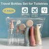 11 uds./set Contenedor de Líquido para Viaje Herramienta Portátil Rellenable Spray Loción Champú Tubo de Ducha Embotellado Relleno Cosmético