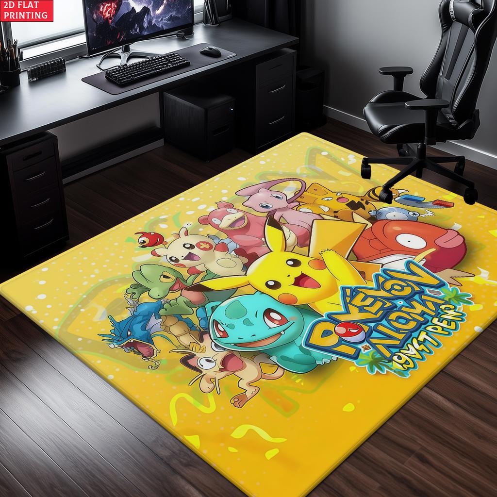 Cute Anime Cartoon Creatures Area Rug Non Slip Soft Floor Mat For Kids Room Gamer Room Living Room Decor Washable Carpet