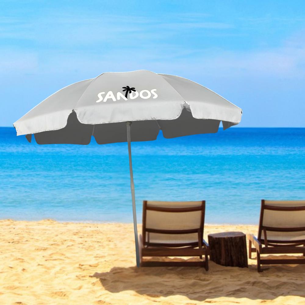 Beach umbrella with UV filter - gray