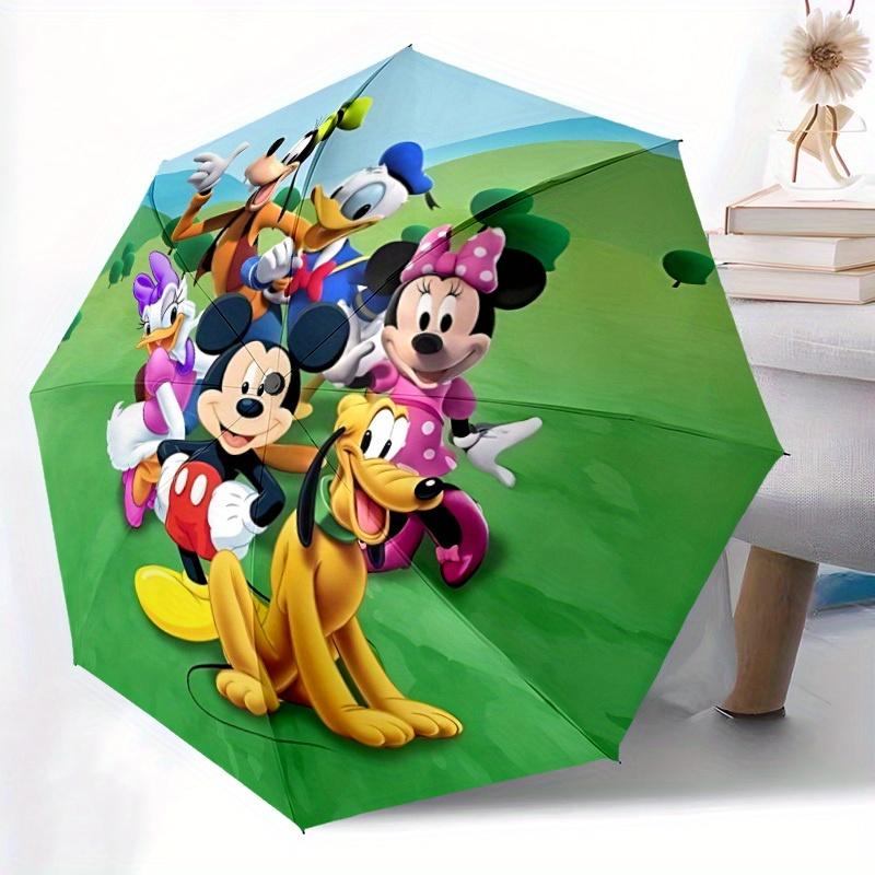 1pc Mickey Mouse Automatic Folding Umbrella, 8-Rib Portable & Foldable Design, Highqualityy0722058