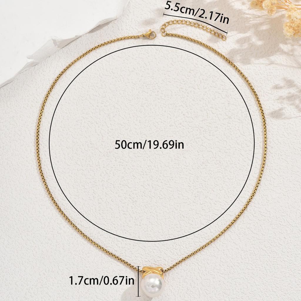 inlaid pearl jewelry, niche high-end light luxury necklace for women, versatile high-end geometric necklace for women