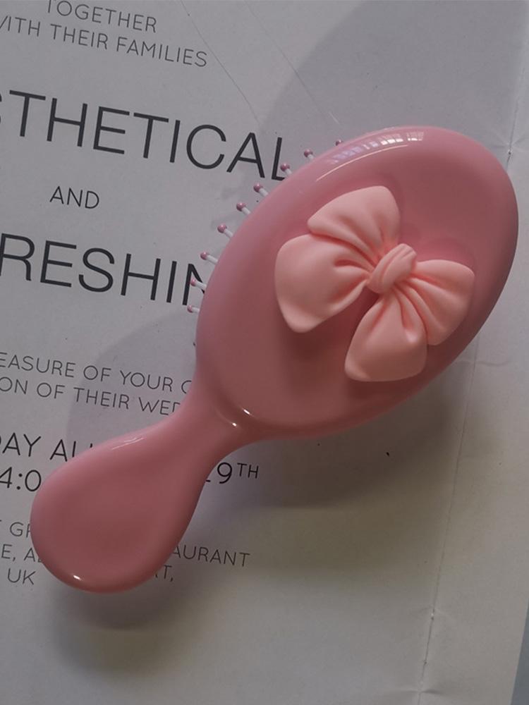 Cute Pink Bow Soft Girl Portable Portable Mini Folding Air Cushion Comb Airbag Comb Small Comb Massage Comb