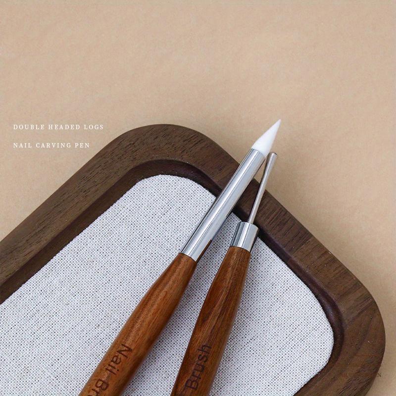 2Pcs Double-Head Nail Silicone Brushes Nail Art Dotting Pens, Sculpture Pen Set, Clay Sculpting Drawing Tools Gel Dotting Drawing Painting Pen