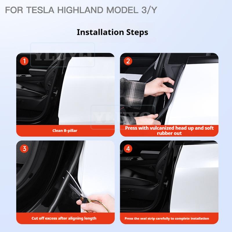 BGS1 For Tesla MODEL Y3 car weatherstrip B-pillar door soundproof rubber strip accessories modification supplies Highland 3 Juniper Y