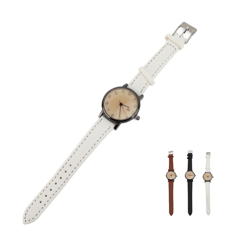 Women Simple Classic PU Leather Analog Quartz Watch Date Arabic Numerals Vintage Casual Watch for La