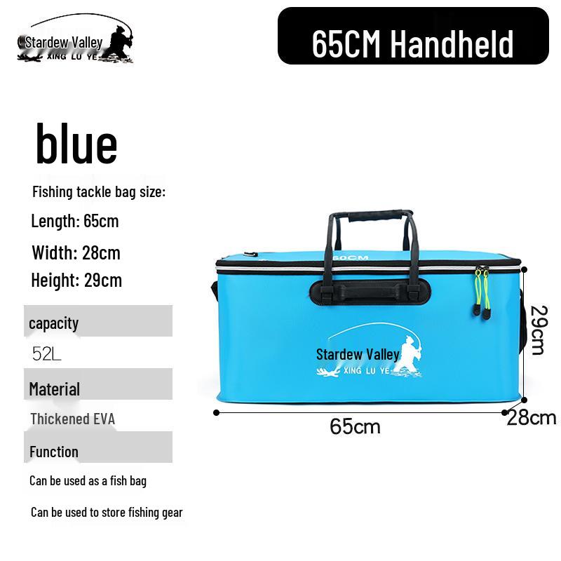 Collapsible EVA Fish Bucket with Strap - Multifunctional and Thickened Design with Built-in Keepnet