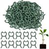 100PCS New Green Garden Plant Clips Plastic Ring Bundle Vertical Plant Holder Vine Holder Plant Clamp For Vegetable Growing