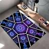 Mandala Style Carpet with Blue and Purple Geometric Floral Design Suitable for Use As an Anti-slip for Living Room Bedroom Sofas