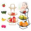 3-Tier Metal Fruit Vegetable Storage Rack Countertop Basket Organizer for Snacks Kitchen